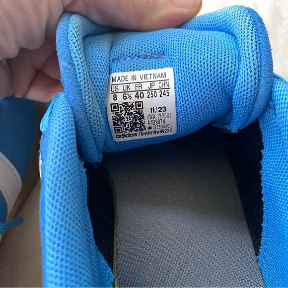 Adidas VL Court 3.0 Blue Burst Pink Fusion Suede Gum Sole Sneakers Women’s 8 - Picture 9 of 11